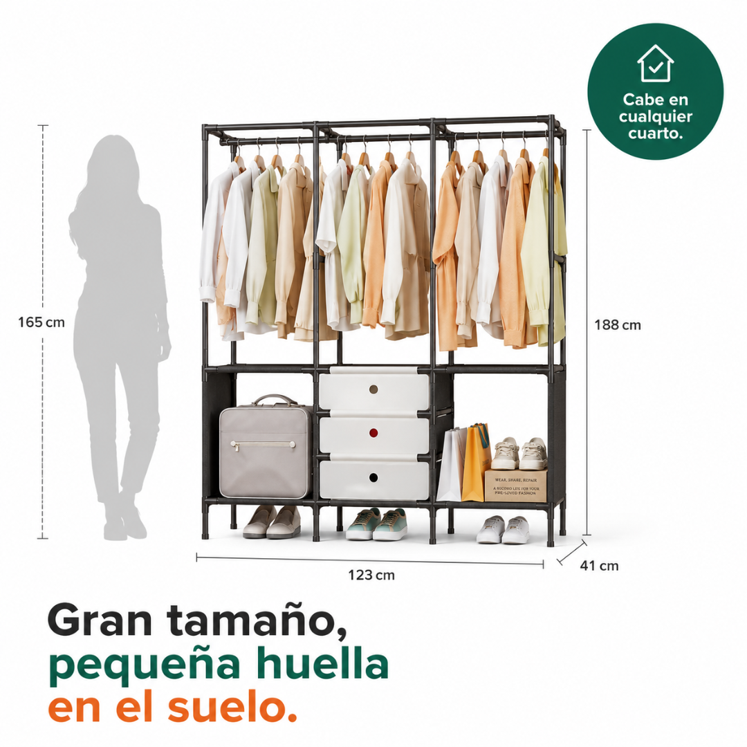 Closet Premium 5 En 1 + Regalo - Todo incluido: cajones, y ganchos gratis