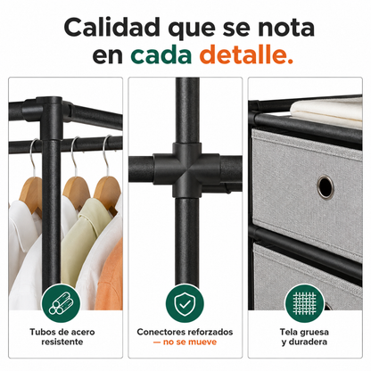 Closet Premium 5 En 1 + Regalo - Todo incluido: cajones, y ganchos gratis